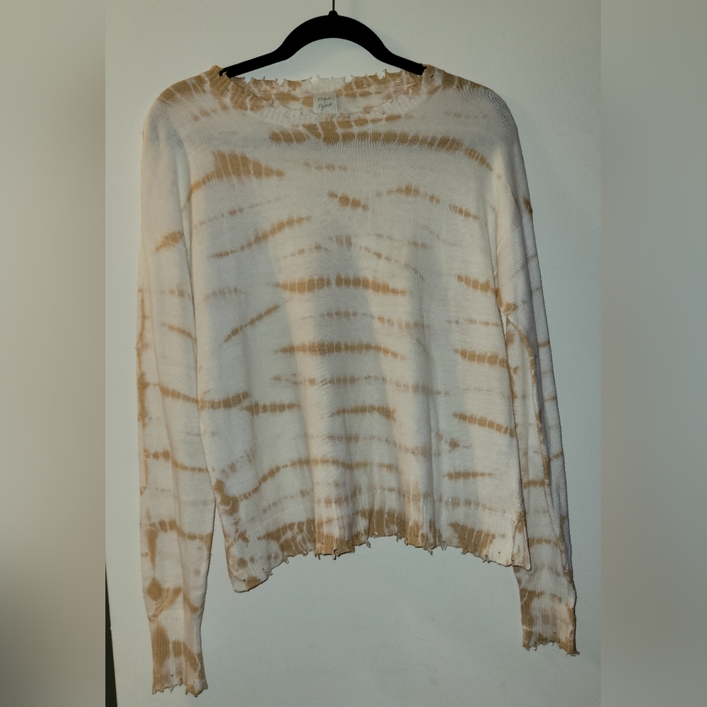 Roan + Ryan Frayed Distressed Hem‎ Wool Cashmere Blend  Sweater Sz MED